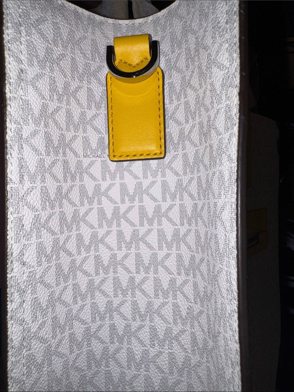 NWT Michael Kors White and Yellow Logo Tote - Picture 5 of 5